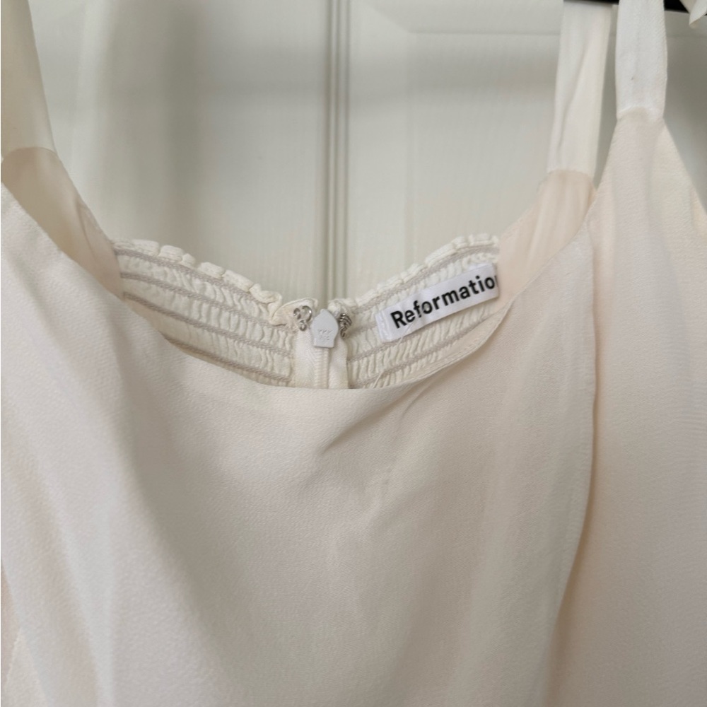 *SOLD*Reformation Cream Tie-Strap Mini Dress - Picture 6 of 10